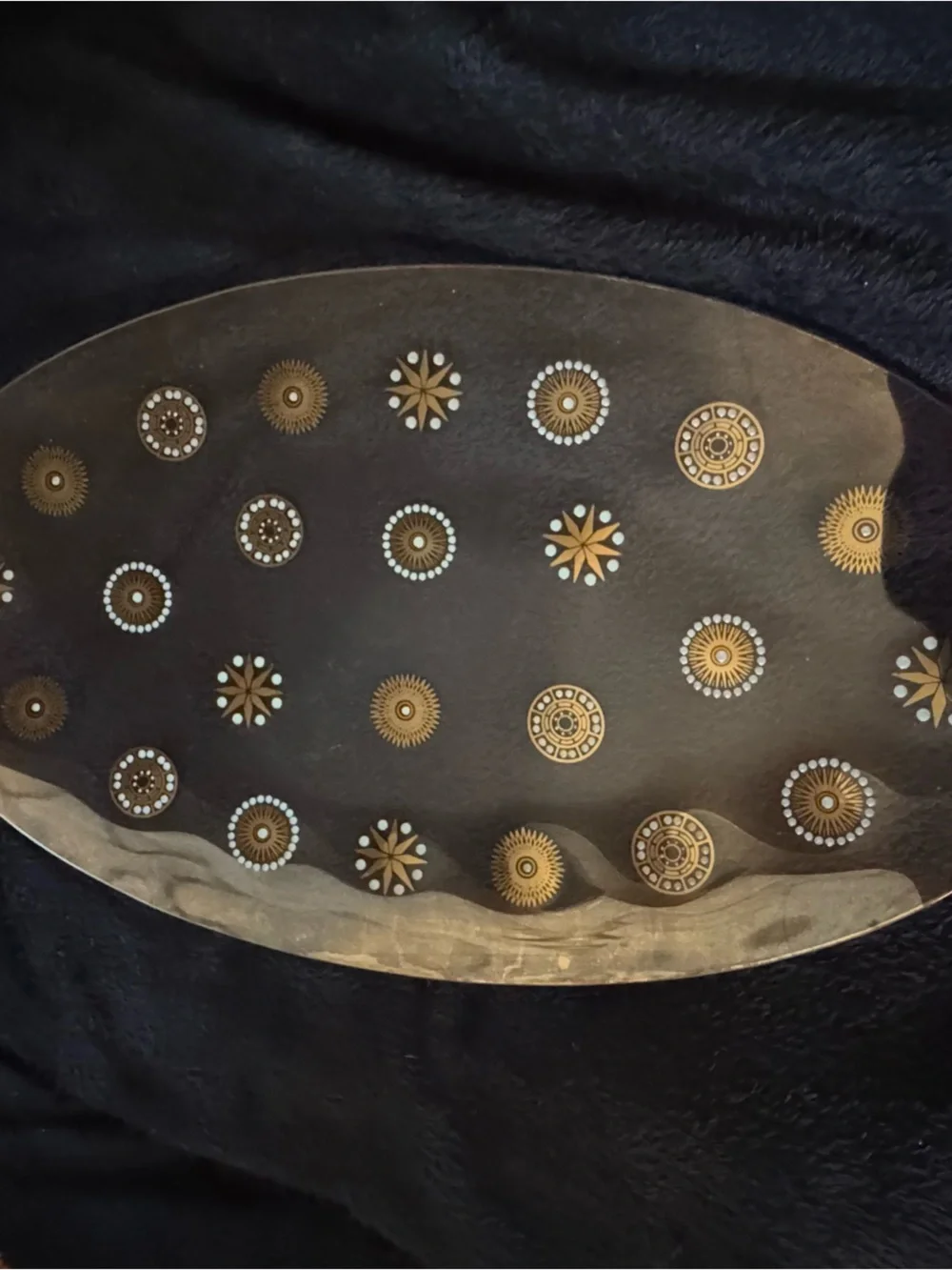 Mid Century Modern Glass Over Starburst Platter